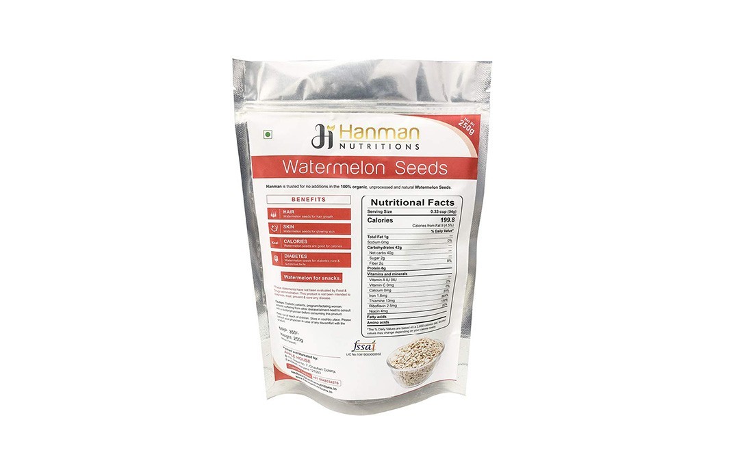 Hanman Nutritions Watermelon Seeds    Pack  250 grams